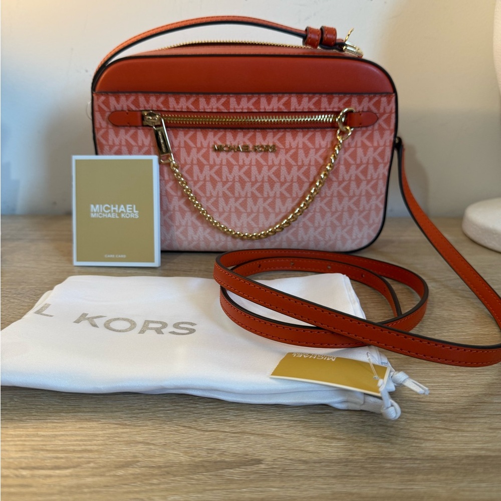 Michael Kors Burnt Orange Crossbody Bag with dust bag